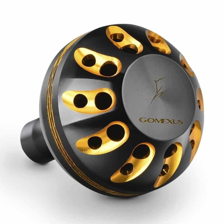 Кноб gomexus aluminum reel power knob 38mm black gold