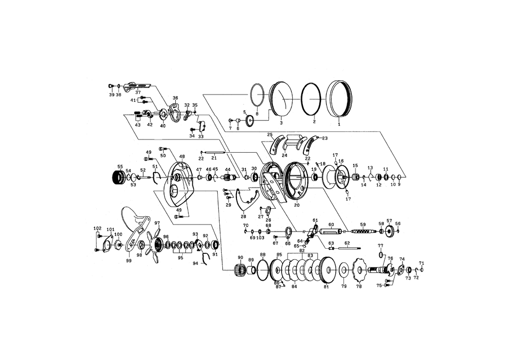 Клавиша в сборе daiwa ryoga c2020pe-hl left hand деталь на схеме № 23, 24, 25