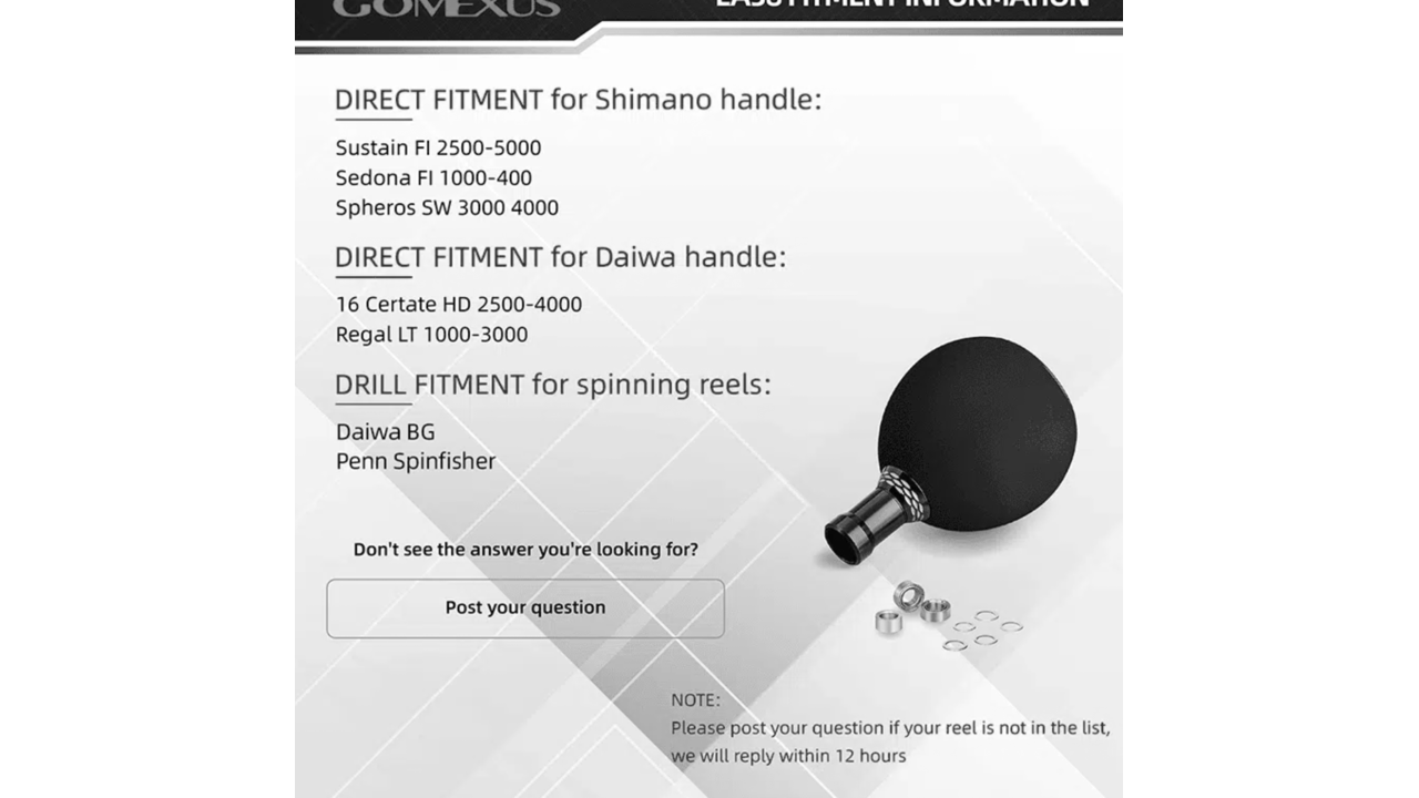 Кноб gomexus eva reel power knob 38mm ea38 black silver