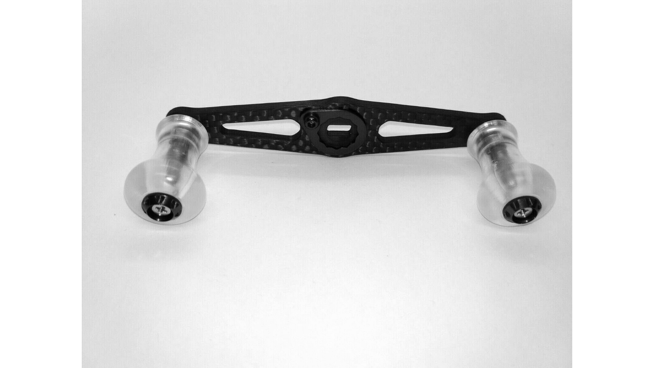 Карбоновая ручка с кнобами для мультипликаторных катушек vintage carbon straight handle 85 mm daiwa / shimano / abu garcia