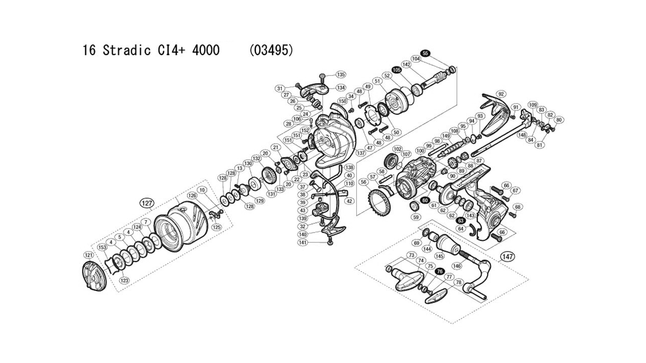 Корпус с крышкой  shimano stradic 16 ci4+ 4000-b