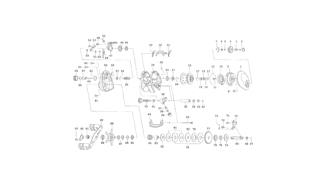 Главная пара pinion gear and drive gear daiwa alphas finesse custom 105hl деталь на схеме под номером 77, 55