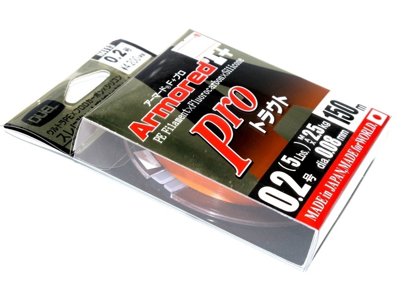 Шнур duel armored f + pro armored f + pro trout 0.2 (5lbs) max 2.5kg # orange