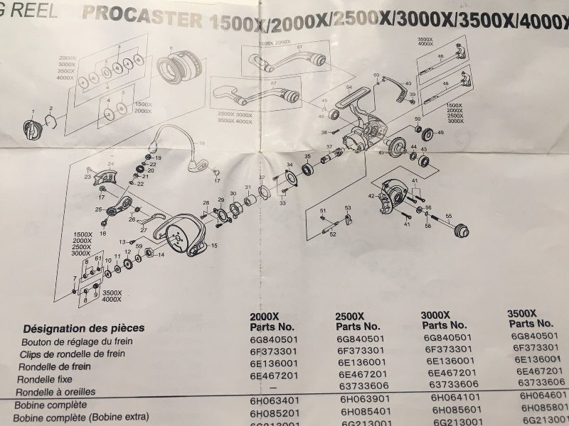 3 главных подшипника daiwa procaster 3500x