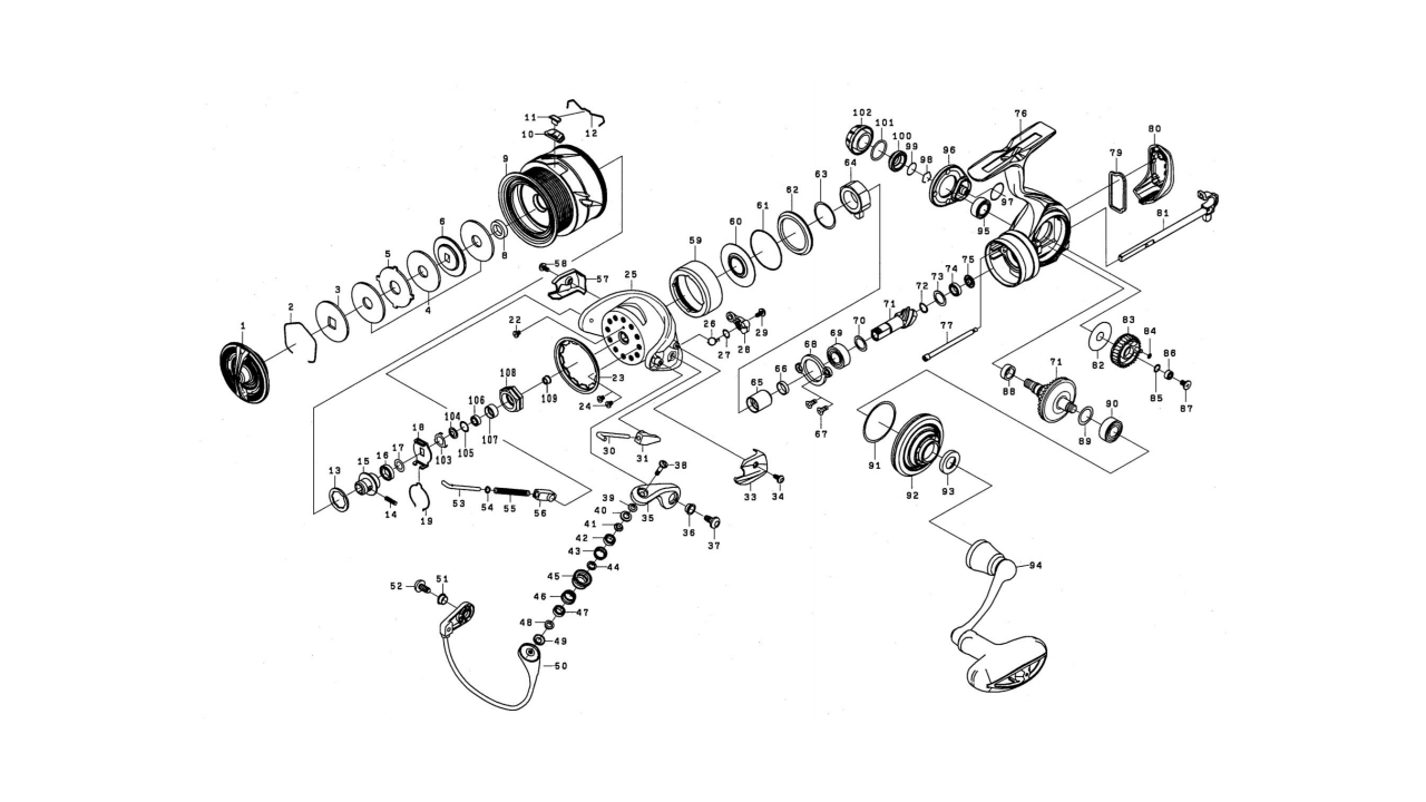 Гайка ротора со втулкой daiwa luvias lt 20 3000s-cxh деталь № 103-109