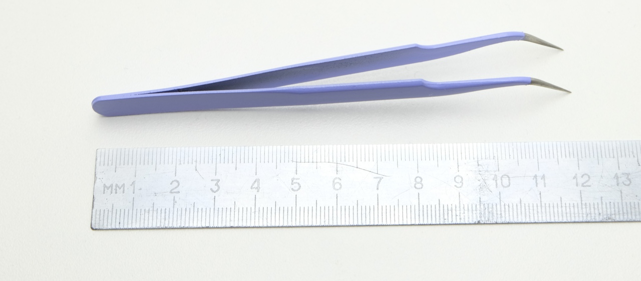 Пинцет stainless tweezers  немагнитный purple 12 см