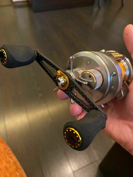 Карбоновая ручка для мультипликаторных катушек carbon straight handle 85mm gold daiwa / shimano / abu garcia